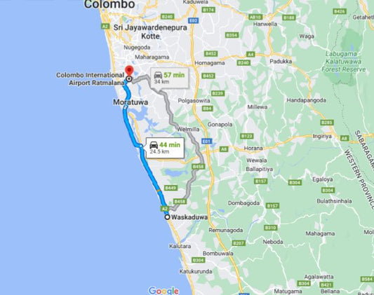 Waskaduwa City to Colombo Airport (CMB) Private Transfer