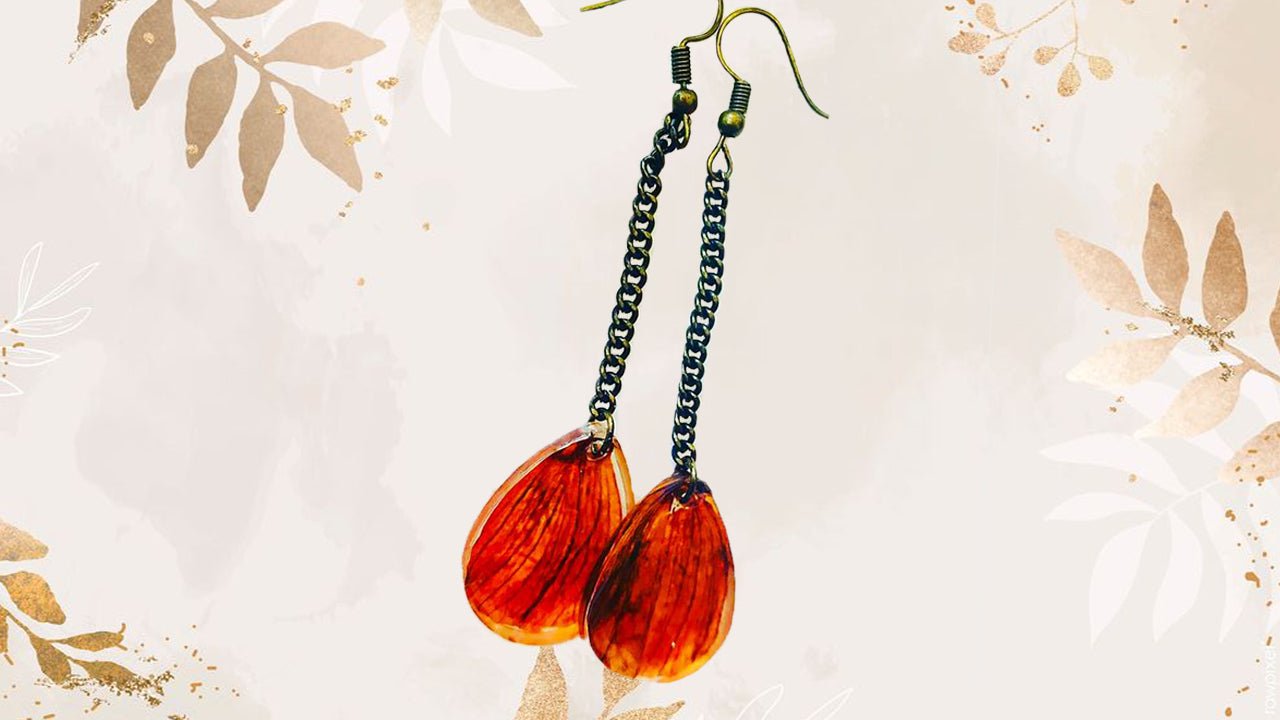 Handmade Real Flower Earrings