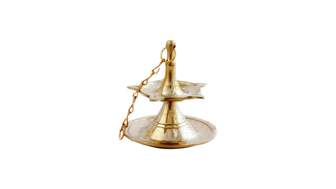 Hanging Small Brass/ Bronze Oil Lamp With Chain Home Decoration Souvenir  Ceylon