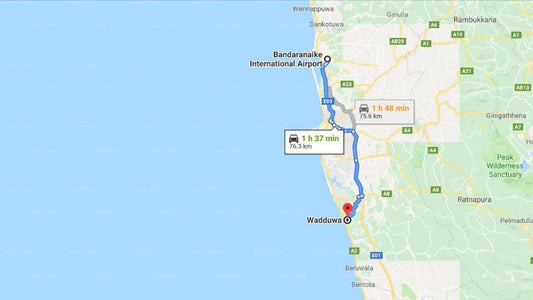 Wadduwa City to  Colombo Airport (CMB) Private Transfer