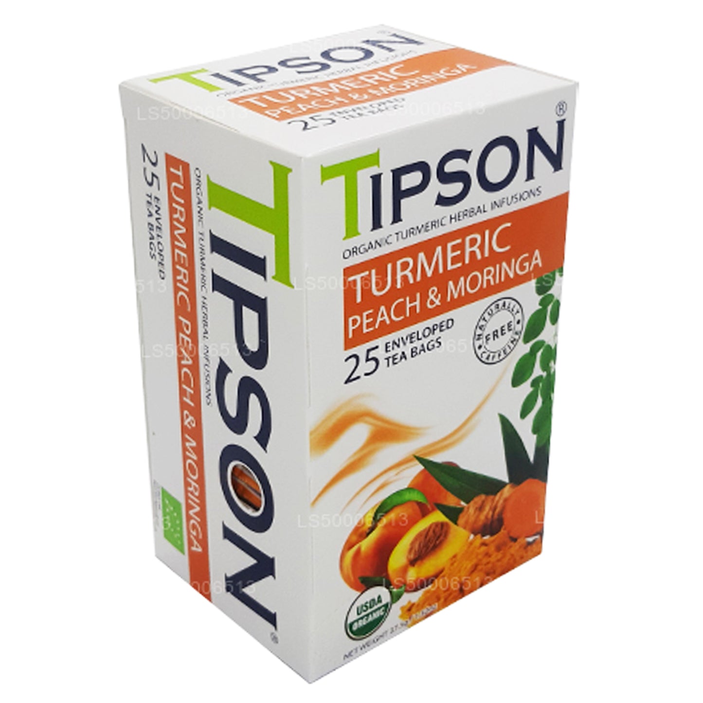 Tipson Turmeric Peach & Moringa 25 Enveloped Tea Bags (37.5g)