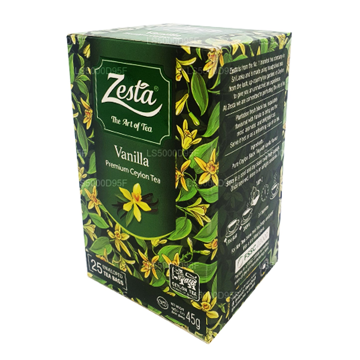 Zesta Vanilla Black Tea (45g) 25 Tea Bags