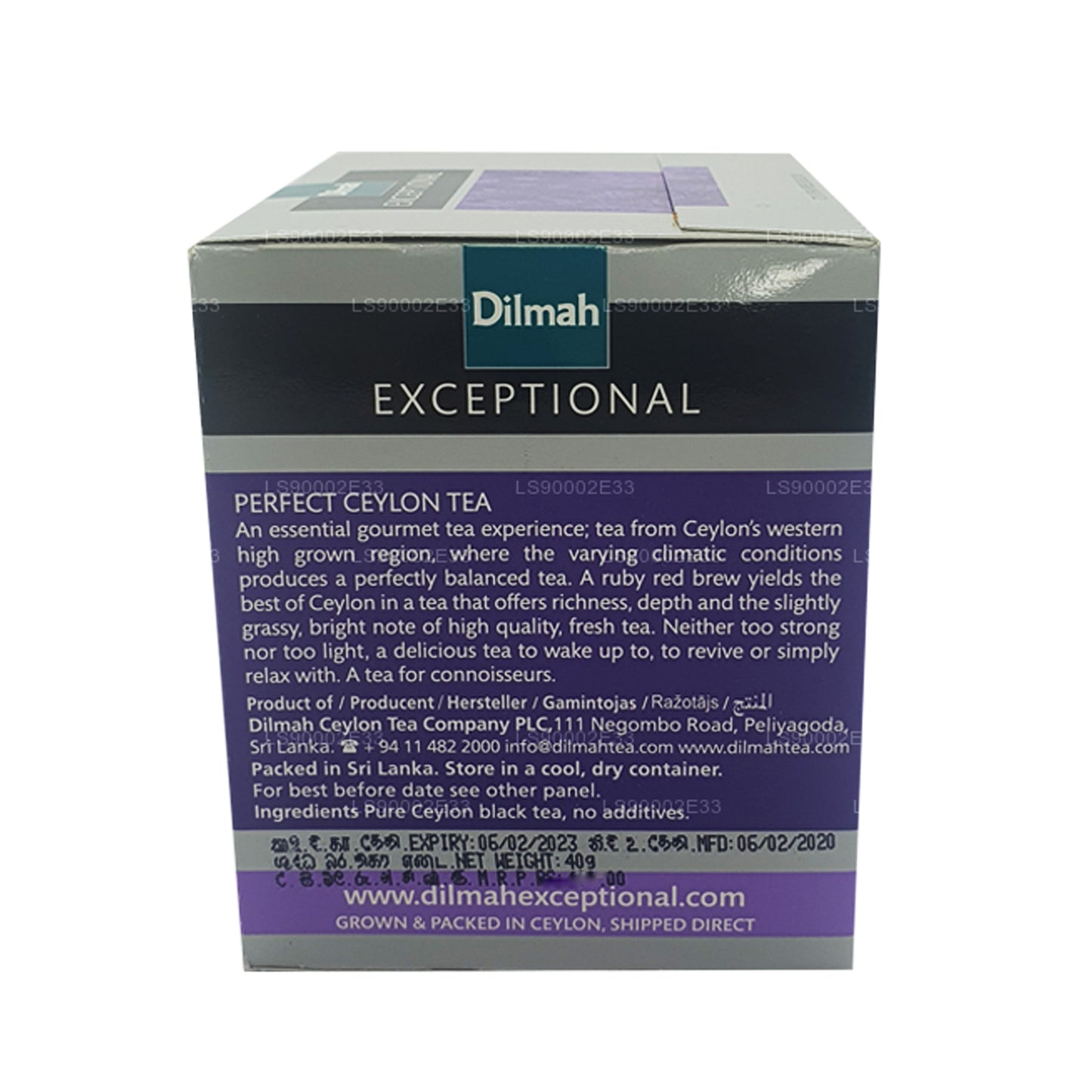 Dilmah Exceptional Perfect Ceylon Real Leaf Tea (40g) 20 Tag Bags