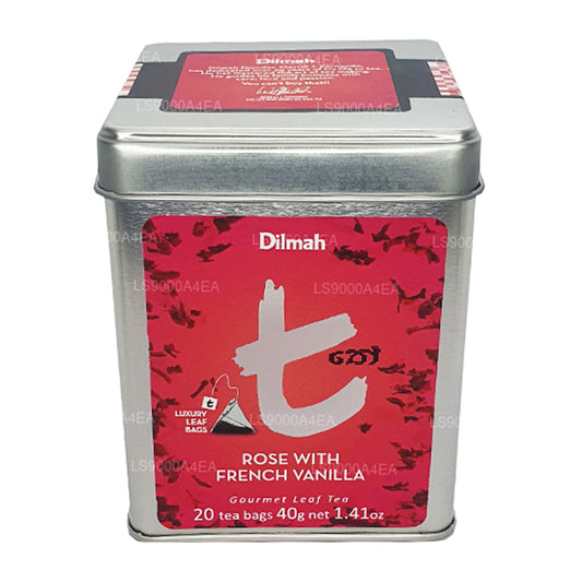 Dilmah t-Series Rose with French Vanilla 20 Tea Bags Leaf Tea (40g)