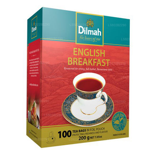 Dilmah English Breakfast Tea (200g) 100 Tea Bags in Foil Pouch