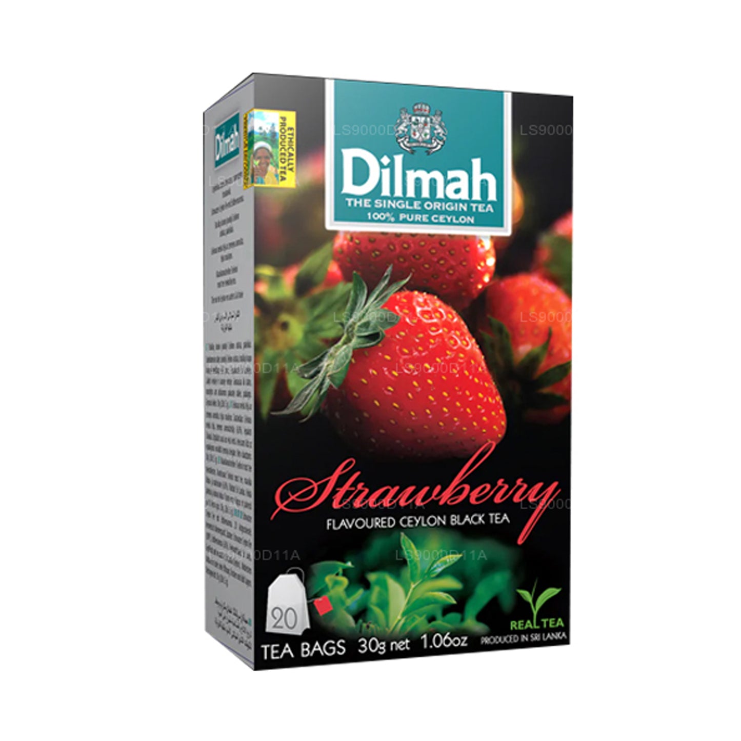 Dilmah Strawberry Flavored Ceylon Black Tea (30g) 20 Tea Bags