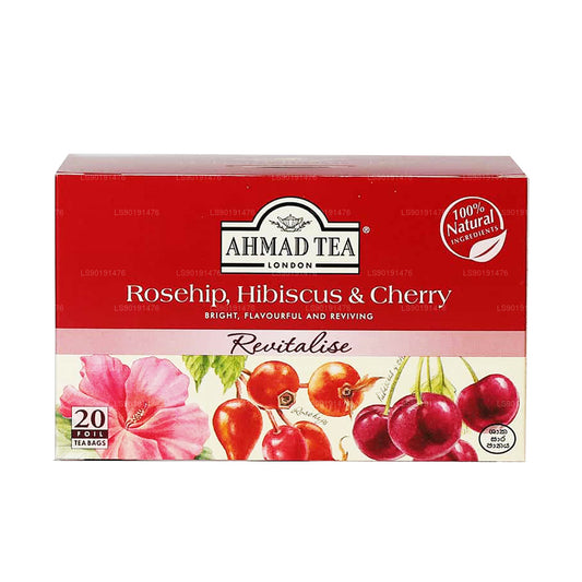 Ahmad Tea Rosehip Hibiscus and Cherry (40g) 20 Foil Tea Bags