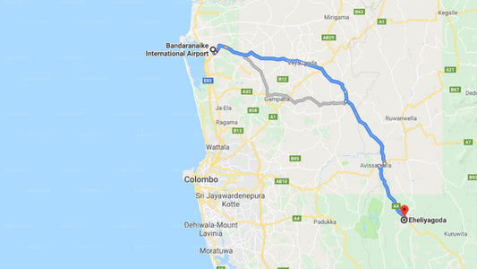 Colombo Airport (CMB) to Eheliyagoda City Private Transfer