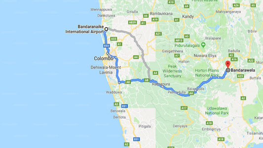 Transfer between Colombo Airport (CMB) and Silver Springs, Bandarawela